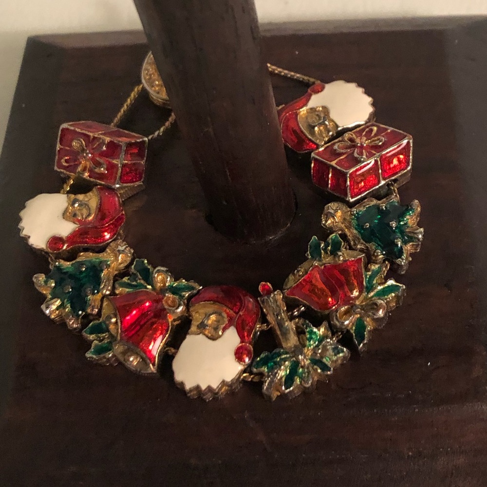 Vintage Christmas slide bracelet 7 inch